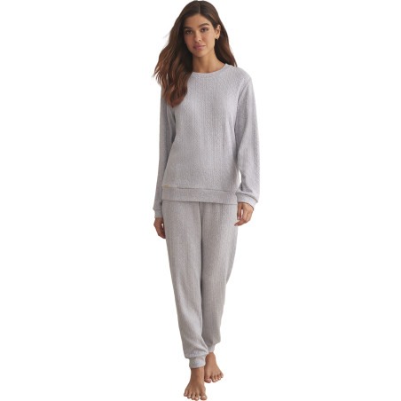 Pyjama pantalon top manches longues TEXTURAS