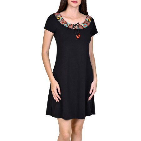 Robe estivale manches courtes Haiti noir