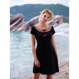 Robe estivale manches courtes Haiti noir