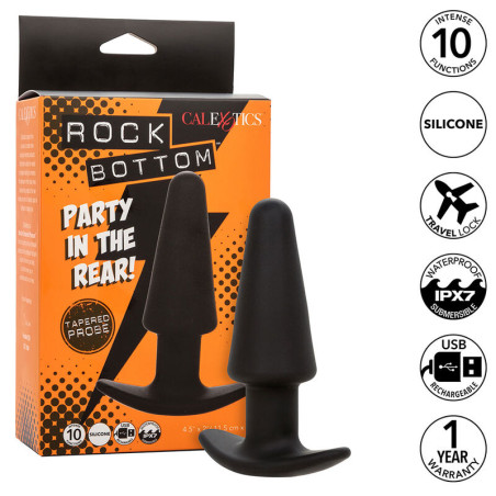 CALEXOTICS - ROCK BOTTOM TAPERED ANAL PLUG 10 VIBRATIONS SILICONE NOIR