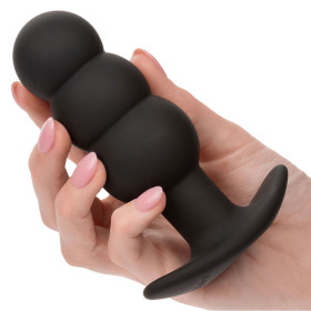 CALEXOTICS - ROCK BOTTOM PLUG ANAL PERLÉ 10 VIBRATIONS SILICONE NOIR