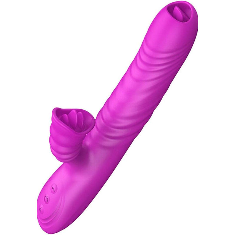 ARMONY - VIBRATEUR MULTIFONCTION ANGELIA DOUBLE LANGUE EFFET CHALEUR VIOLET