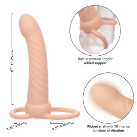 CALEXOTICS - MAXX DOUBLE PÉNÉTRATEUR NERVURÉ 10 VIBRATIONS FLESH