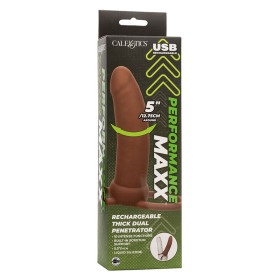 CALEXOTICS - MAXX THICK DOUBLE PÉNÉTRATEUR 10 VIBRATIONS MARRON