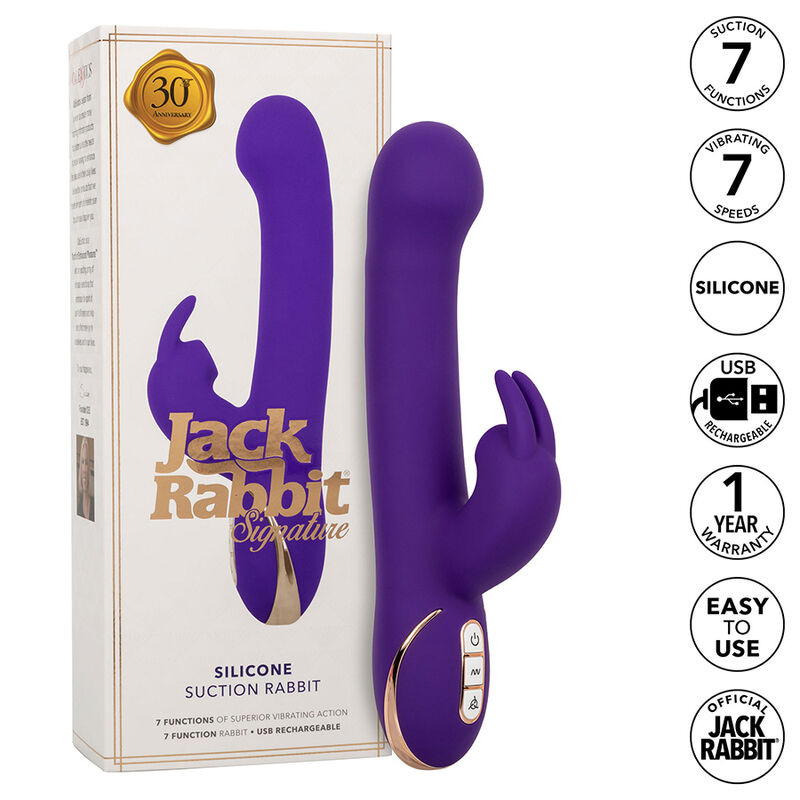 CALEXOTICS - JACK RABBIT VIBRATEUR & STIMULATEUR 7 MODES DE VIBRATIONS ET SUCCIONS BLEU