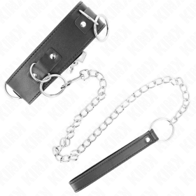 KINK - COLLIER AVEC LAISSE 65 CM 3 ANNEAUX MODÈLE 2 RÉGLABLE 36-43 CM X 5 CM