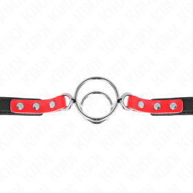 KINK - GAG AVEC PLUSIEURS O-RINGS 4 / 4,8 CM ROUGE 38 X 56 CM