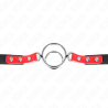 KINK - GAG AVEC PLUSIEURS O-RINGS 4 / 4,8 CM ROUGE 38 X 56 CM