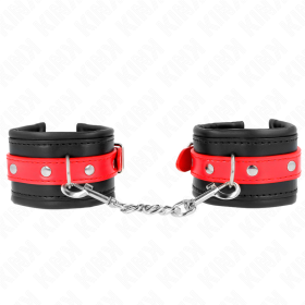 KINK - APPUI-POIGNETS NOIR AVEC CEINTURE ROUGE AJUSTABLE 17-28 CM X 6 CM