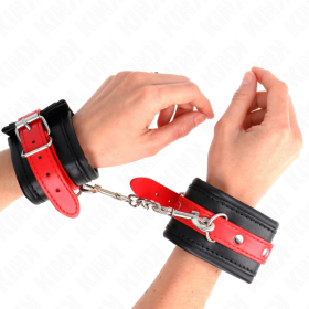 KINK - APPUI-POIGNETS NOIR AVEC CEINTURE ROUGE AJUSTABLE 17-28 CM X 6 CM