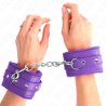 KINK - APPUI-POIGNETS DOUBLÉS DE FOURRURE PREMIUM VIOLET AVEC CEINTURE VIOLET AJUSTABLE 17-29 CM X 6 CM