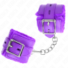 KINK - APPUI-POIGNETS DOUBLÉS DE FOURRURE AVEC TROUS CARRÉS VIOLET ET CEINTURE VIOLET RÉGLABLE 17-29 CM X 6 CM