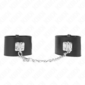 KINK - APPUI-POIGNETS FIXES AVEC CHAÎNE 30 CM ET FERMETURE PAR CADENAS NOIR RÉGLABLE 16-23 CM X 5