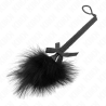 KINK - Baguette en corde de nylon avec plumes chatouillantes et noeud noir 25 cm