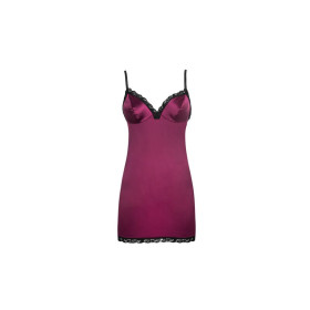 LIVCO CORSETTI FASHION - PHEMIENA CF 90433 CHEMISE + STRING BORDEAUX S/M