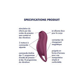 Stimulateur clitoridien couleur pourpre Pocket Pro 1 Satisfyer - CC597860SA