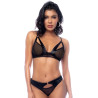 Ensemble 2 pièces en wetlook noir - MAL2769WBLK