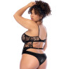 Body noir dos nu grande taille - MAL8881XBLK