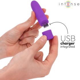 INTENSE - SYMONE BULLET VIBRANT RECHARGEABLE USB 8 VIBRATIONS VIOLET 10 X 2,2 CM