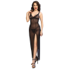 CHILIROSE - CR 4723 NUISETTE LONGUE ET STRING NOIR S