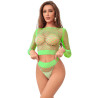 SUBBLIME - 952211 BODYSTOCKING VERT  MANCHES LONGUES 2 PIÈCES VERT TAILLE UNIQUE