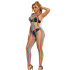 SUBBLIME - 952358 BODYSTOCKING RÉSILLE COL LICOU ARC-EN-CIEL TAILLE UNIQUE