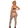 SUBBLIME - 952358 BODYSTOCKING RÉSILLE COL LICOU ARC-EN-CIEL TAILLE UNIQUE