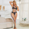 SUBBLIME - 952358 BODYSTOCKING RÉSILLE COL LICOU ARC-EN-CIEL TAILLE UNIQUE