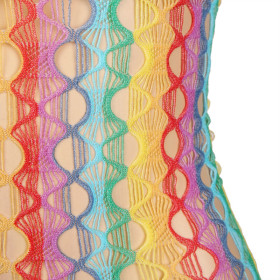 SUBBLIME - 952365 BODYSTOCKING RÉSEILLE ÉPAULES NUES ARC-EN-CIEL TAILLE UNIQUE