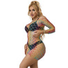 SUBBLIME - 952426 BODYSTOCKING RÉSILLE  MANCHES LONGUES ARC-EN-CIEL TAILLE UNIQUE