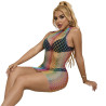 SUBBLIME - 952433 BODYSTOCKING RÉSILLE SANS MANCHES  COL MONTANT ARC-EN-CIEL TAILLE UNIQUE