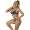 SUBBLIME - 952433 BODYSTOCKING RÉSILLE SANS MANCHES  COL MONTANT ARC-EN-CIEL TAILLE UNIQUE