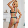 SUBBLIME - 952433 BODYSTOCKING RÉSILLE SANS MANCHES  COL MONTANT ARC-EN-CIEL TAILLE UNIQUE