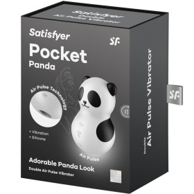 SATISFYER - POCKET PANDA STIMULATEUR & VIBRATEUR NOIR ET BLANC