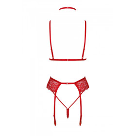 Ensemble 5 pièces Bondage Red Lace Kiss 243 - Kissable