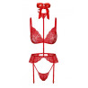 Ensemble 5 pièces Bondage Red Lace Kiss 243 - Kissable