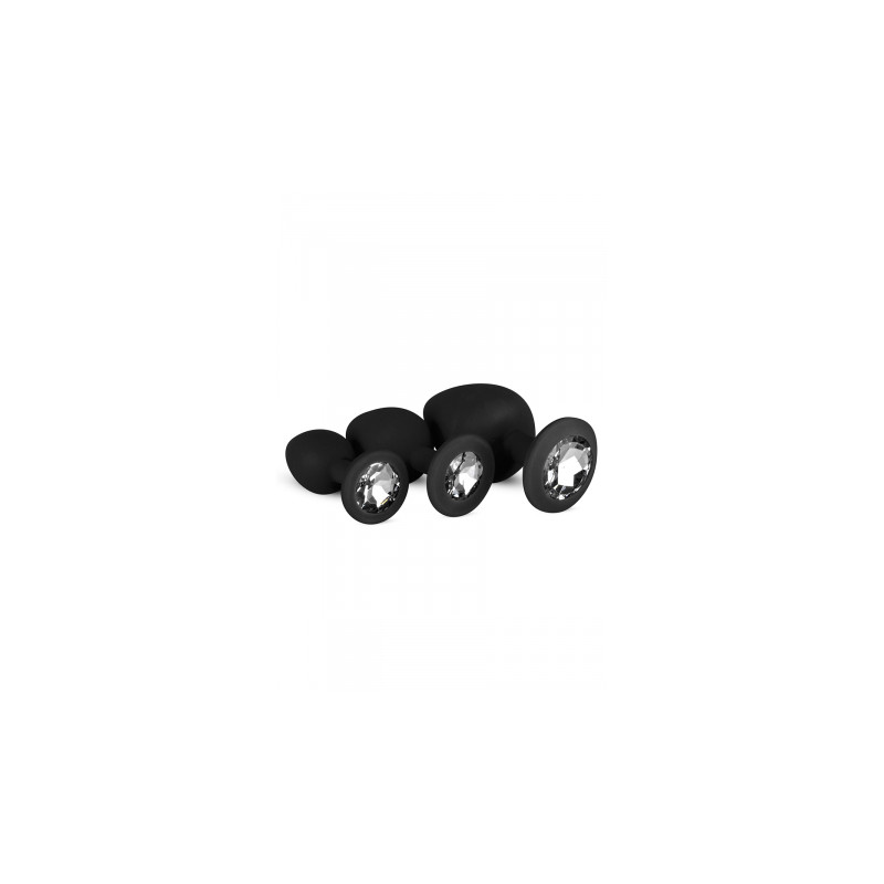 Kit entrainement 3 Butt plugs noir - Easy Toys