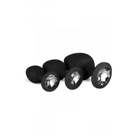 Kit entrainement 3 Butt plugs noir - Easy Toys