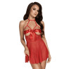 Sexy Kiss 247 babydoll et ruban de satin - Rouge