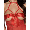 Sexy Kiss 247 babydoll et ruban de satin - Rouge