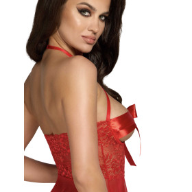 Sexy Kiss 247 babydoll et ruban de satin - Rouge