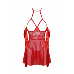 Sexy Kiss 247 babydoll et ruban de satin - Rouge