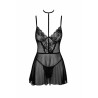 First Kiss 249 babydoll et collier - noire