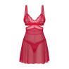 Cupide Desir babydoll et String - Rouge