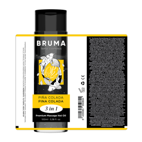 BRUMA - HUILE DE MASSAGE PREMIUM EFFET CHALEUR SAVEUR PINA COLADA 3 EN 1 - 100 ML