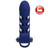 PRETTY LOVE - ALTAF ANNEAU VIBRATEUR AVEC GAINE EN SILICONE BLEU