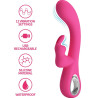 PRETTY LOVE - VIBRATEUR NOVAK RABBIT 12 VIBRATIONS ROSE