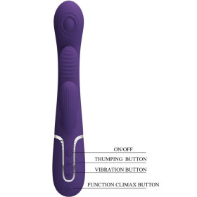 PRETTY LOVE - SHANIA TRIPLE RABBIT VIBRATEUR MULTIFONCTION VIOLET