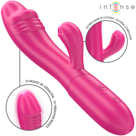 INTENSE - IVY VIBRATEUR FLEXIBLE 10 VIBRATIONS AVEC LANGUE STIMULANTE ROSE