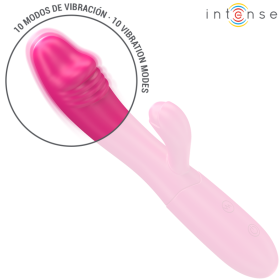 INTENSE - IVY VIBRATEUR FLEXIBLE 10 VIBRATIONS AVEC LANGUE STIMULANTE ROSE